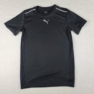 Puma‎ Shirt Boys XL Black Crewneck T-Shirt Athletic 100% Polyester